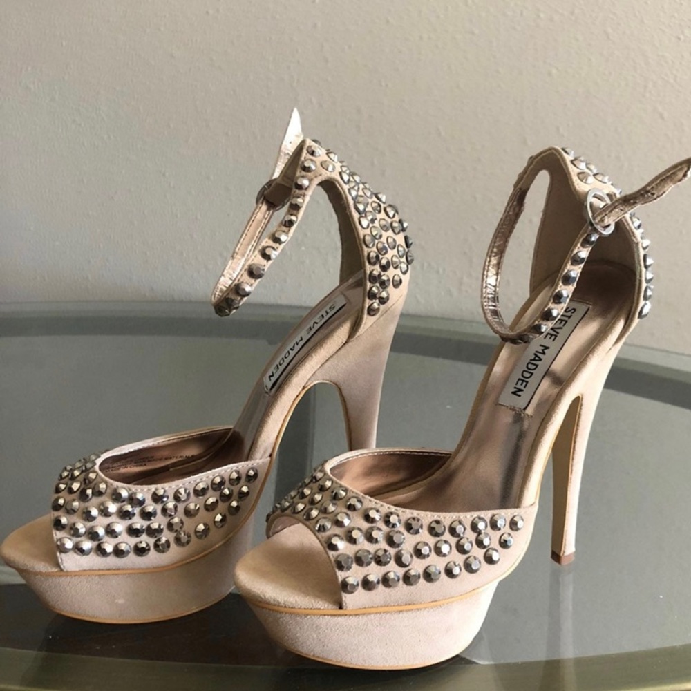 Studded nude heels